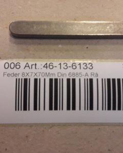 Parallel key 8x7x70mm DIN 6885-A Raw M&M